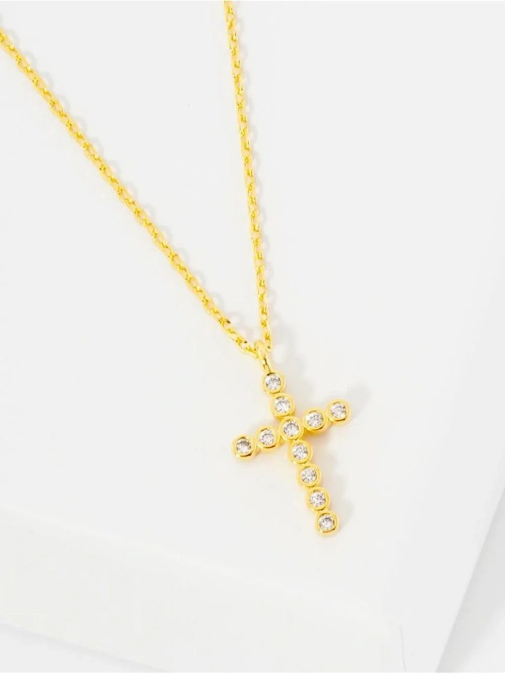 Gold Cross Pendant Necklace - Faith Card - Picture 5 of 8